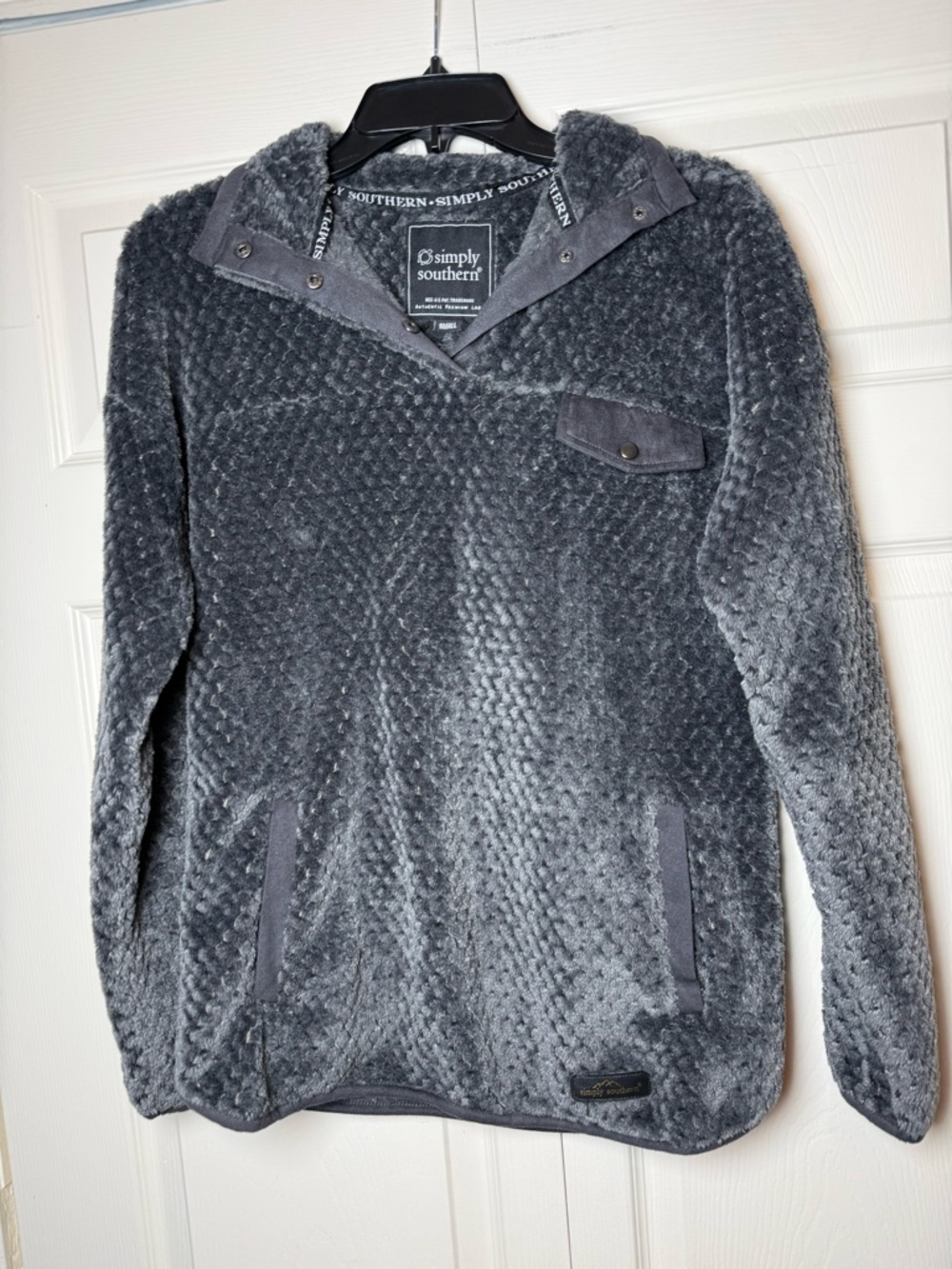 Simply Southern Simply Soft Sherpa Pullover Gray Size Small